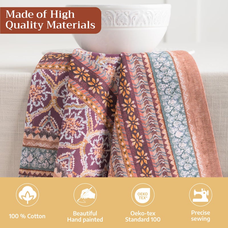 Maison d' Hermine Cloth Napkins Set of 4 100% Cotton for Thanksgiving Christmas Decorations Everyday Reusable Square Fall Napkins Cloth Washable Dinner Party (Fair Isle, 20"x20") - Image 3